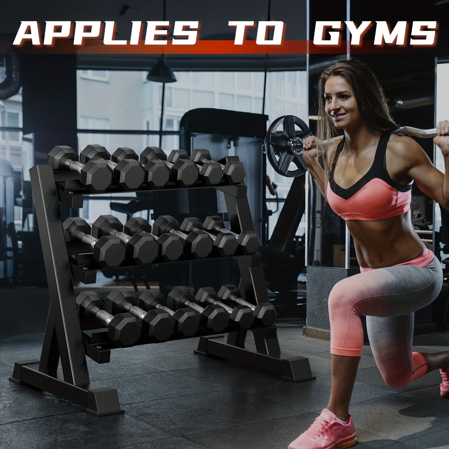 Support à haltères réglable à 3 niveaux (jusqu'à 500 kg)