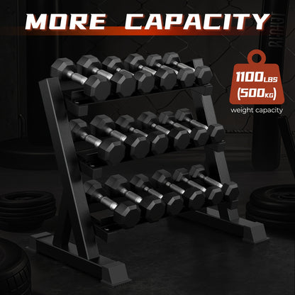 Support à haltères réglable à 3 niveaux (jusqu'à 500 kg)