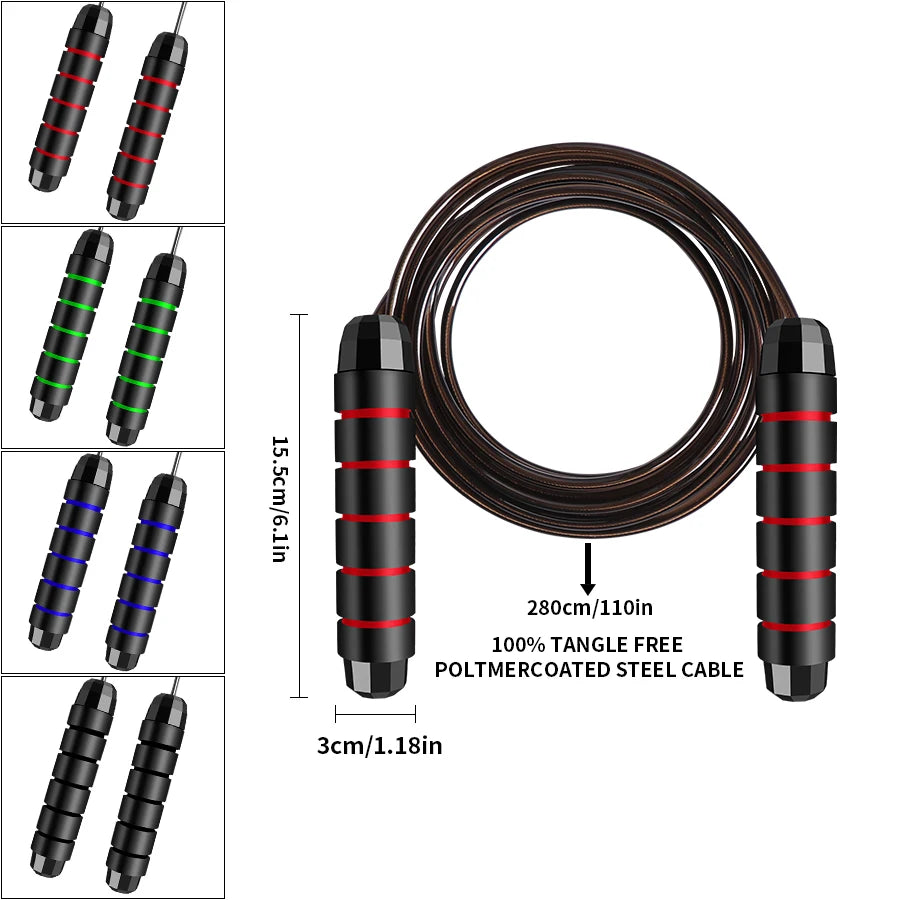 Speed Jump Rope – Adjustable Steel Cable with Bearings