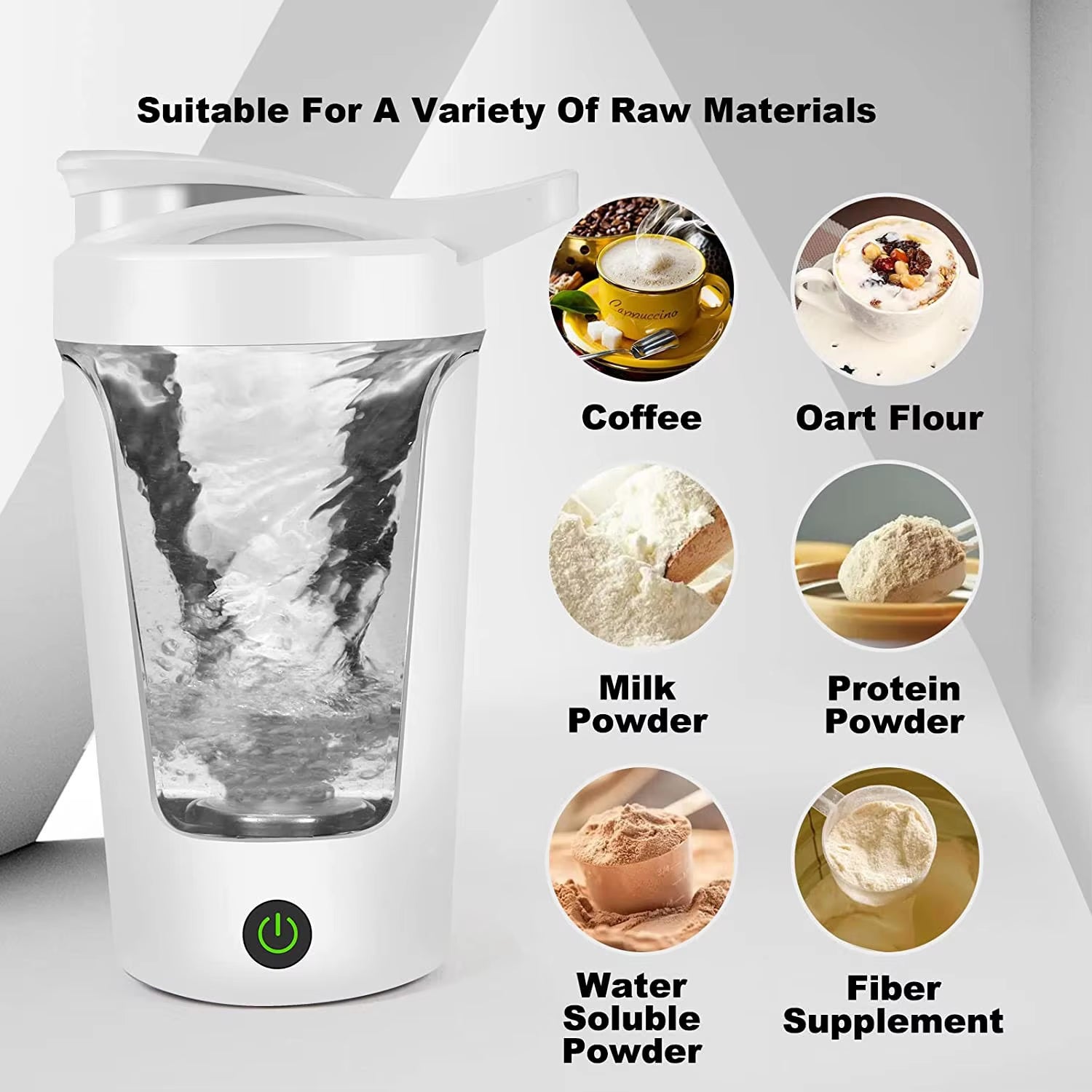 Electric Vortex Shaker 450 ml – BPA-Free, Leak-Proof Protein Mixer