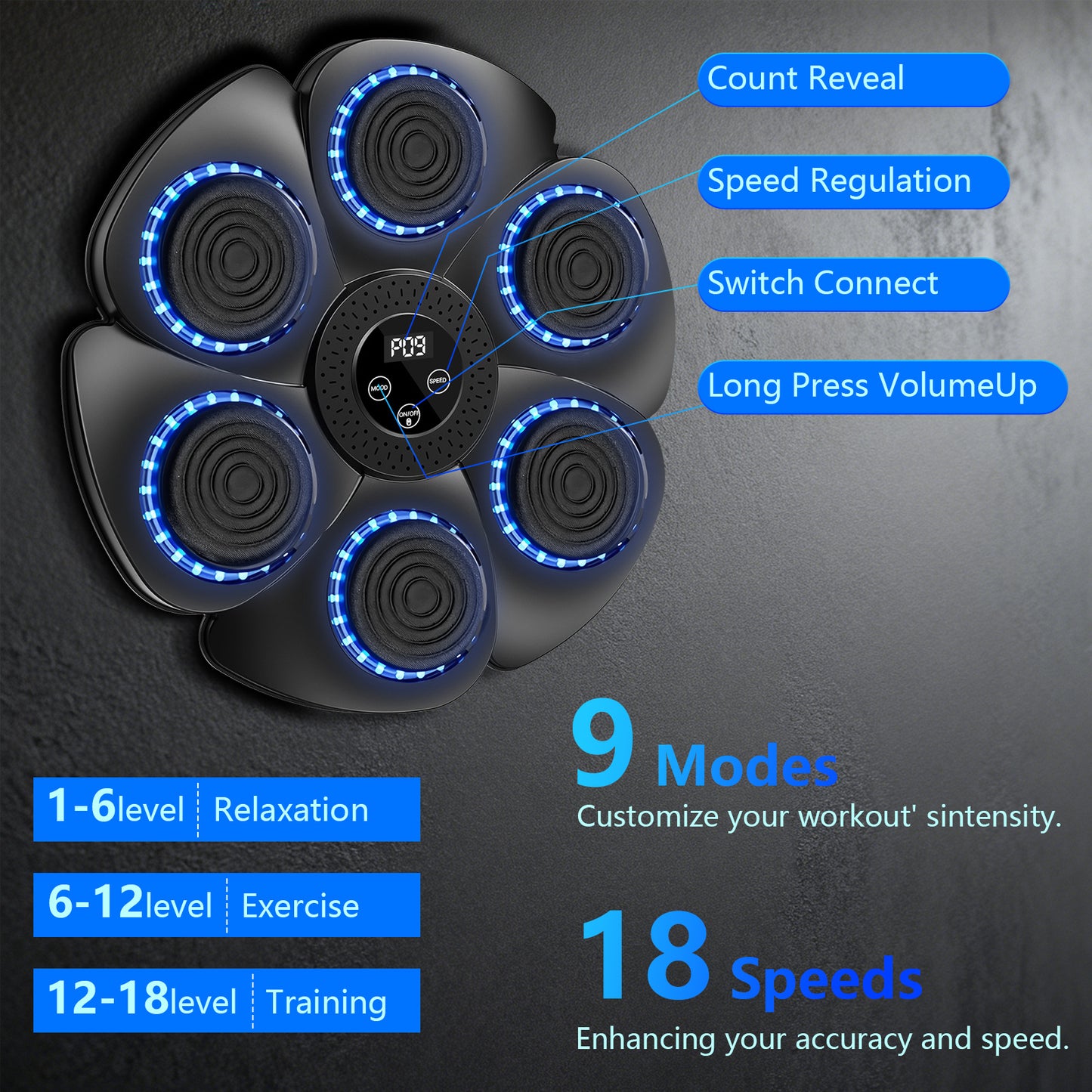 Smart Music Boxing Pad with Gloves