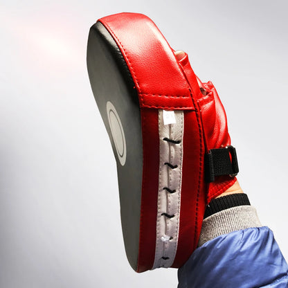 Curved Boxing Focus Mitt — PU Leather, Shock-Absorbing, Ventilated (Single / Pair)