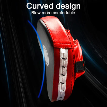 Curved Boxing Focus Mitt — PU Leather, Shock-Absorbing, Ventilated (Single / Pair)
