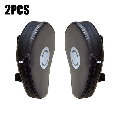 Curved Boxing Focus Mitt — PU Leather, Shock-Absorbing, Ventilated (Single / Pair)