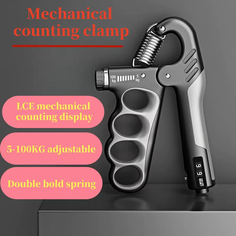 Mechanical Hand Grip 5–100 kg with Counter — Pro Grip Strengthener